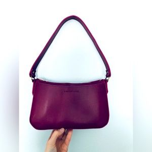 Portland Leather Goods Boysenberry baguette shoulder bag